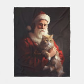 Couverture Polaire Chat angora turc Père Noël Noël festif (Devant)