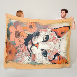 Couverture Polaire Chat Artistique