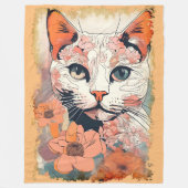 Couverture Polaire Chat Artistique (Devant)