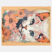 Couverture Polaire Chat Artistique (Devant (Horizontal))