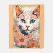 Couverture Polaire Chat Artistique (Devant)