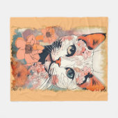 Couverture Polaire Chat Artistique (Devant (Horizontal))