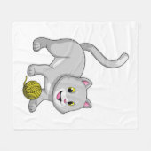 Couverture Polaire Chat avec bille de laine (Devant (Horizontal))