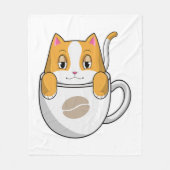 Couverture Polaire Chat avec café Coupe (Devant)