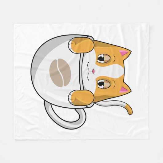 Couverture Polaire Chat avec café Coupe (Devant (Horizontal))