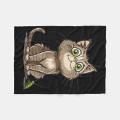 Couverture Polaire Chat avec cricket I Chat mignon (Devant (Horizontal))