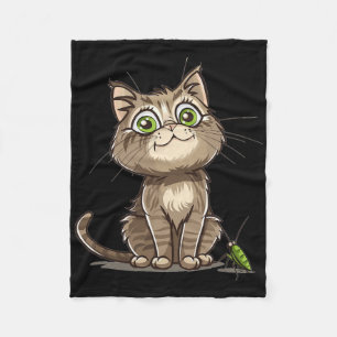 Couverture Polaire Chat avec cricket I Chat mignon