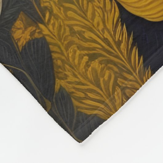 Couverture Polaire Chat avec de grands yeux devant les fleurs (Coin)