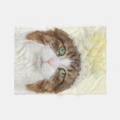 Couverture Polaire Chat avec le casquette de fleur (Devant (Horizontal))