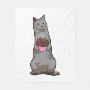 Couverture Polaire Chat avec muffin