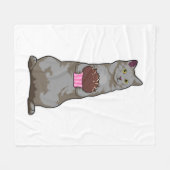 Couverture Polaire Chat avec muffin (Devant (Horizontal))