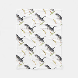 Couverture Polaire Chat avec un poisson