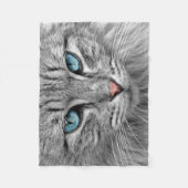 Couverture Polaire Chat Beau Gros Plan (Devant)