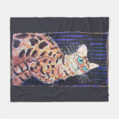 Couverture Polaire Chat Bengal Néo-Noir (Devant (Horizontal))