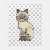 Couverture Polaire Chat Birman / Ragdoll au point chocolat tabby & Pa (Devant)