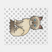 Couverture Polaire Chat Birman / Ragdoll au point chocolat tabby & Pa (Devant (Horizontal))