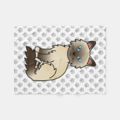 Couverture Polaire Chat Birman / Ragdoll Point Chocolat & Pattes Mign (Devant (Horizontal))