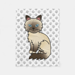Couverture Polaire Chat Birman / Ragdoll Point Chocolat & Pattes Mign