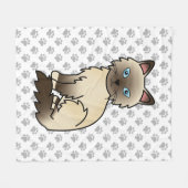 Couverture Polaire Chat Birman / Ragdoll Point Chocolat & Pattes Mign (Devant (Horizontal))