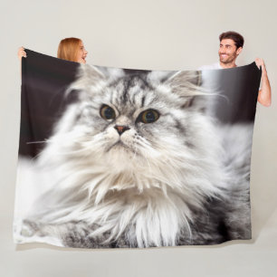 COUVERTURE POLAIRE CHAT BLANC