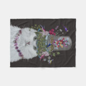 Couverture Polaire Chat blanc avec cloche papillon (Devant (Horizontal))