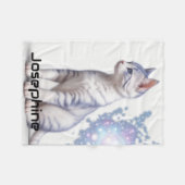 Couverture Polaire Chat bleu teinté Galaxy pour enfants (Devant (Horizontal))