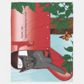 Couverture Polaire Chat boîte de courrier rouge (Devant)