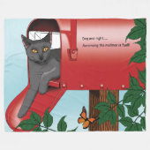 Couverture Polaire Chat boîte de courrier rouge (Devant (Horizontal))