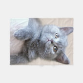 Couverture Polaire Chat britannique gris de Shorthair (Devant (Horizontal))