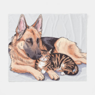 Couverture Polaire Chat Chien Allemand Chat Fleece Blanket Loisir Cud