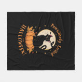 Couverture Polaire Chat Citrouille Chat Fancy Cute Pawsitive Excitée (Devant (Horizontal))