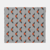 Couverture Polaire Chat Citrouille d'Halloween (Devant (Horizontal))
