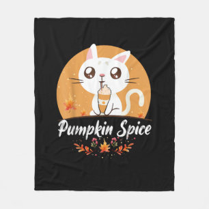 Couverture Polaire Chat Citrouille Spice Shirt mignonne C'est Automne