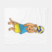 Couverture Polaire Chat comme joueur de volley-ball avec volleyball (Devant (Horizontal))