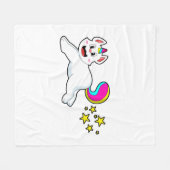 Couverture Polaire Chat comme licorne (Devant (Horizontal))