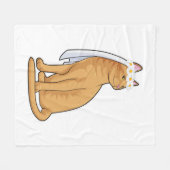 Couverture Polaire Chat comme Mariée avec Voile (Devant (Horizontal))