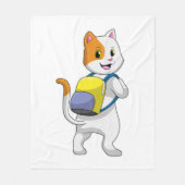 Couverture Polaire Chat comme randonneur avec sac à dos (Devant)