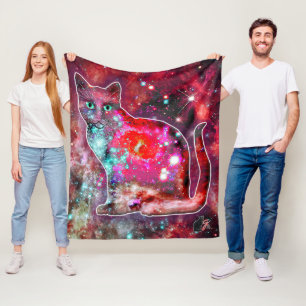 Couverture Polaire Chat cosmique Alpha