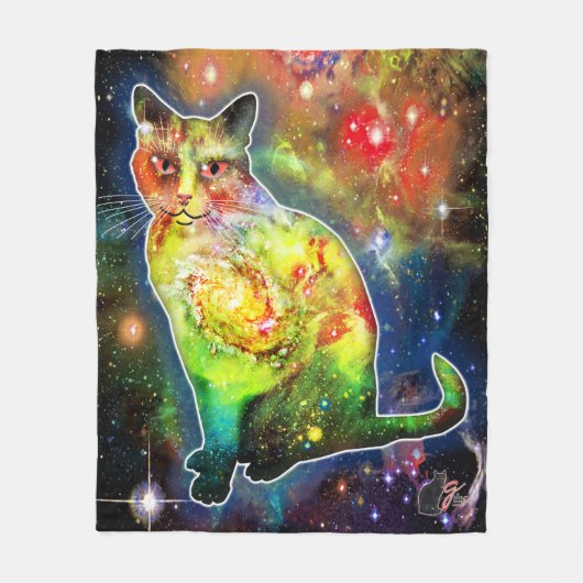 Couverture Polaire Chat cosmique Omicron (Devant)