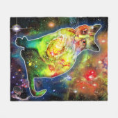 Couverture Polaire Chat cosmique Omicron (Devant (Horizontal))