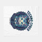 Couverture Polaire Chat Cyber Techno Drôle Conception Amateur de Chat (Devant (Horizontal))