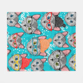 Couverture Polaire Chat dans le casquette (Devant (Horizontal))