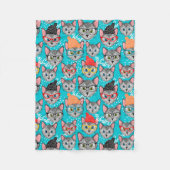 Couverture Polaire Chat dans le casquette (Devant)