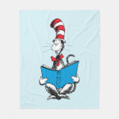 Couverture Polaire Chat dans le chapeau en lecture (Devant)
