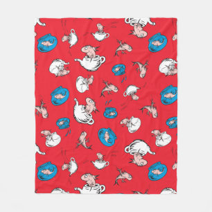 Couverture Polaire Chat dans le Chapeau Le Poisson Motif Rouge