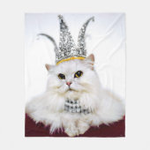 Couverture Polaire Chat dans une couronne (Devant)