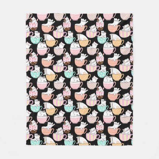 Couverture Polaire Chat dans une tasse Design motif 01 w (Devant)