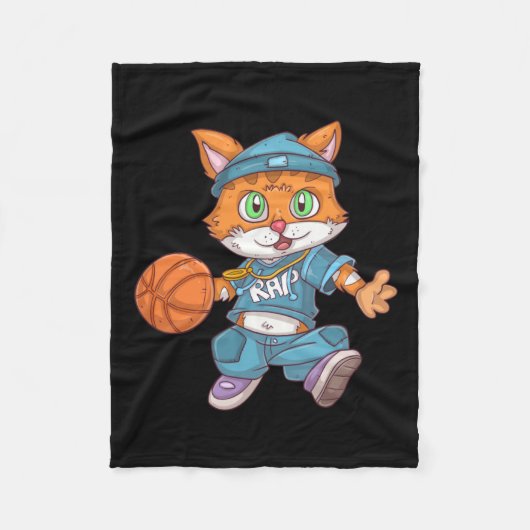 Couverture Polaire Chat de basket (Devant)