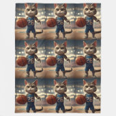 Couverture Polaire Chat de basket-ball, (Devant)