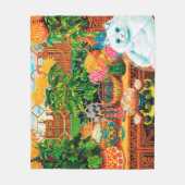 Couverture Polaire Chat de botaniste, Louis Wain (Devant)